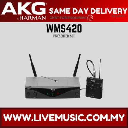 AKG WMS420 Presenter Set Professional Wireless Microphone System, Lavalier Mic (WMS-420/WMS 420)
