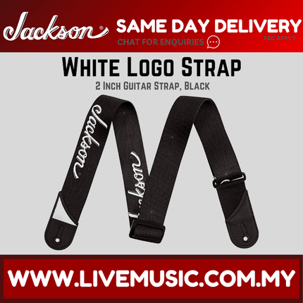 Jackson White Logo Guitar Strap, Black