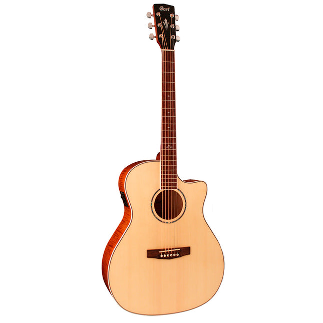 Cort GA-FF - Acoustic-Electric Guitar with Gig Bag - Natural Glossy (GA FF/GAFF)