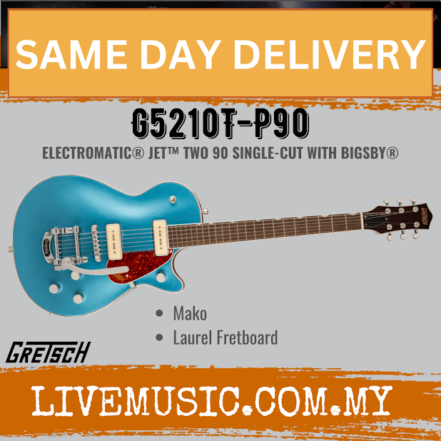 Gretsch G5210T-P90 Electromatic Jet Two 90 Electric Guitar, Laurel FB, Mako