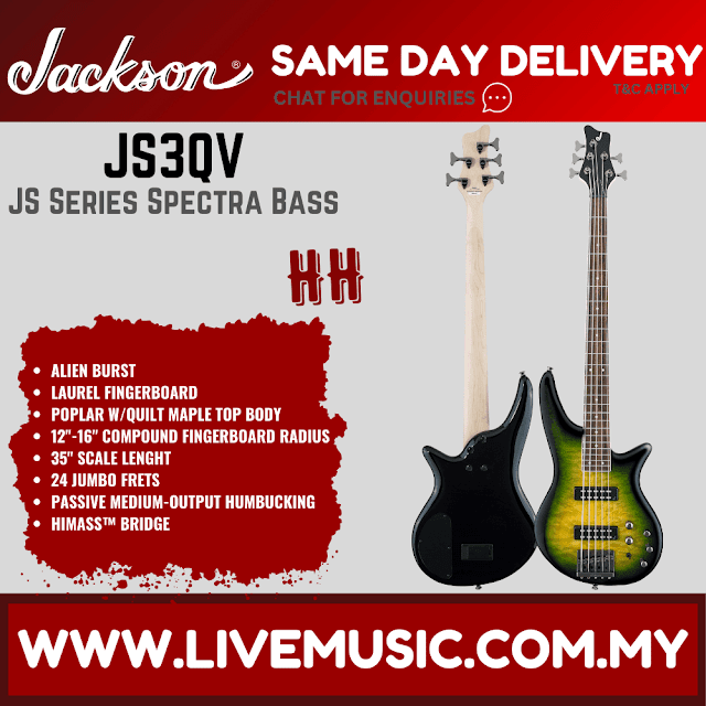 Jackson JS Series Spectra Bass JS3QV QMT 5-String Electric Bass Guitar - Alien Burst (JS3QV-QMT/JS3QTQMT)