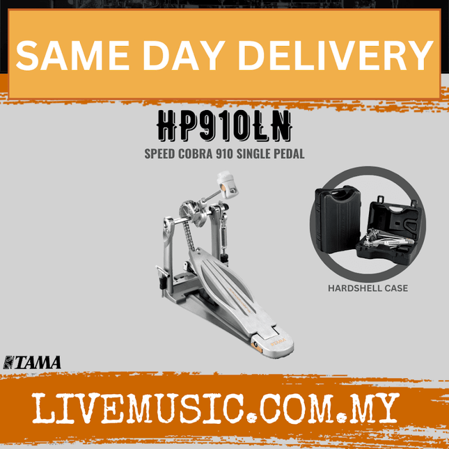 TAMA Speed Cobra 910 single drum pedal with chrome beater and hard-shell case