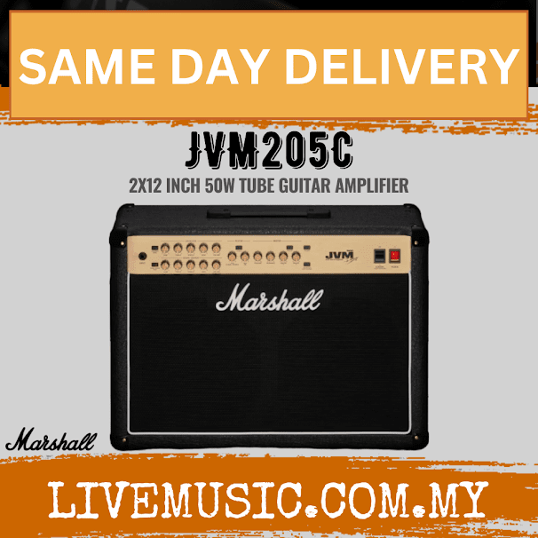 Marshall JVM205C 2x12 Inch 50 Watt Tube Guitar Amplifier (JVM-205C)