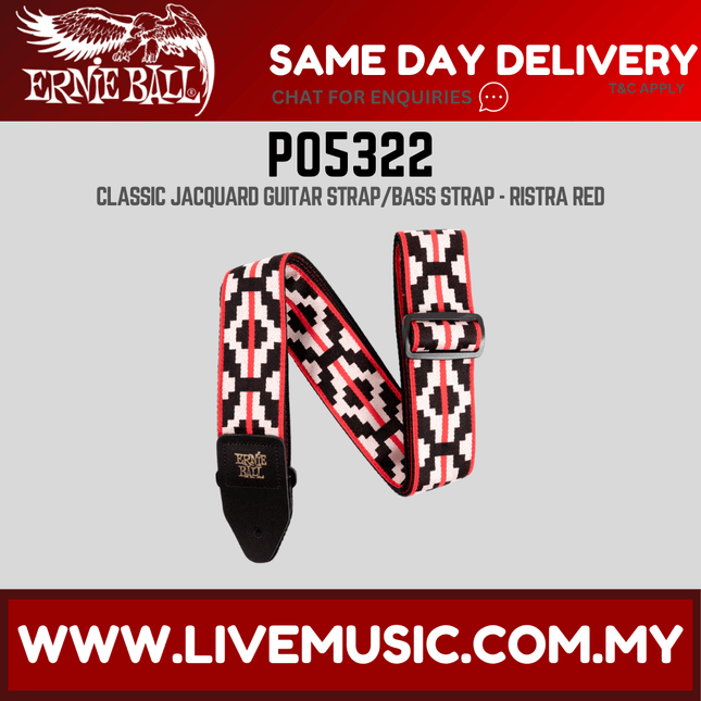 Ernie Ball 5322 Jacquard Guitar Strap, Ristra Red