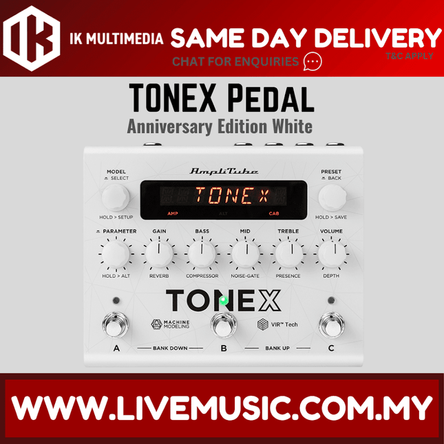 IK Multimedia TONEX Pedal Amplifier/Cabinet/Pedal Modeler, Anniversary Edition White