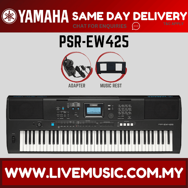 Yamaha PSR-EW425 76 Key Portable Keyboard Package ( PSREW425 PSR EW425 )