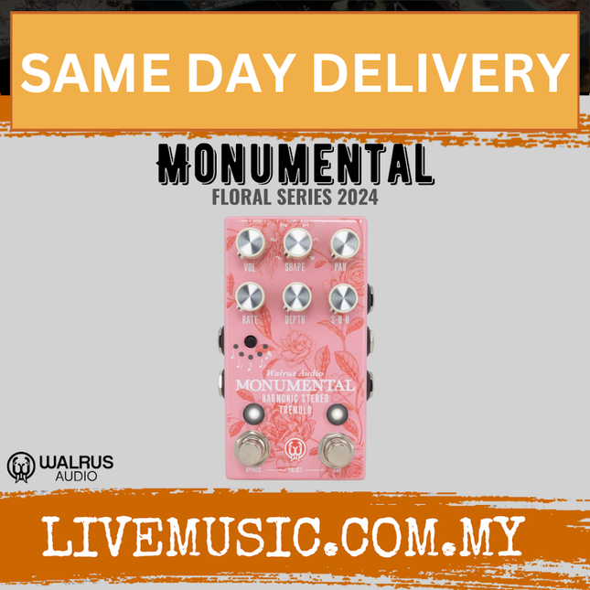 Walrus Audio Monumental Stereo Harmonic Tap Tremolo Guitar Effects Pedal, Floral Series 2024