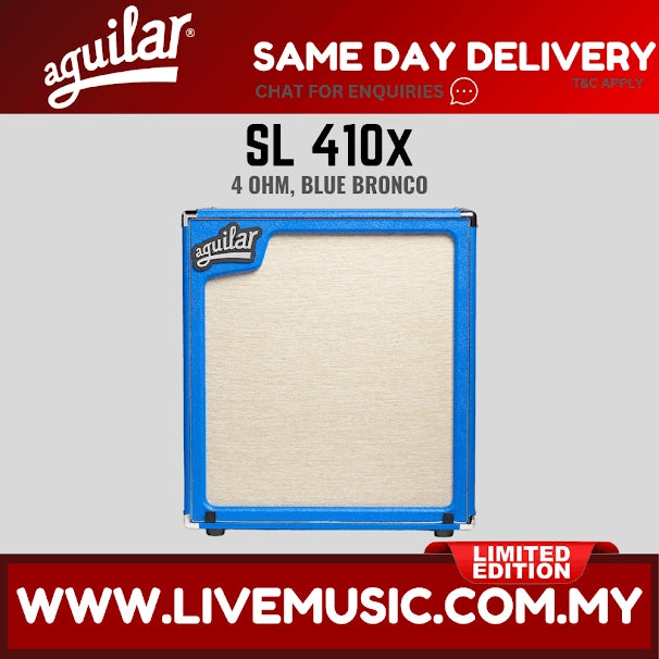 Aguilar Limited SL 410x Speaker Cabinet, 4 ohm, - Blue Bronco (SL410X SL-410X)