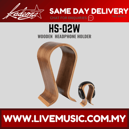 Kadenza Wooden Headphone Stand - U Shape Headphone Holder - Classic Walnut Finish (LMC)