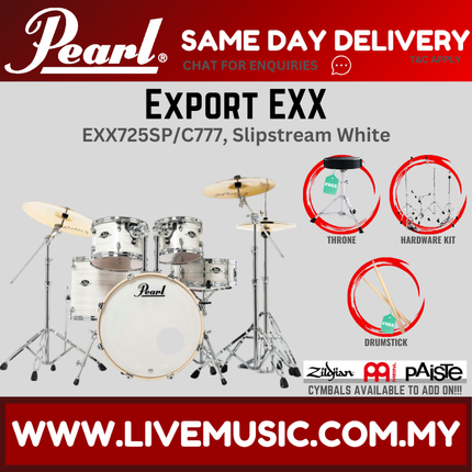 Pearl Export EXX 5-Piece Drum Set with Hardware, Drumstick & Throne ( NO CYMBAL ) ( EXX725SP/C )