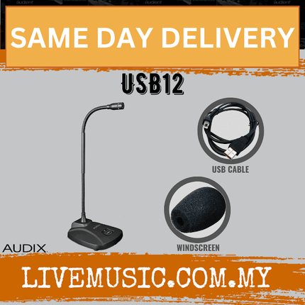 Audix USB12 USB CONDENSER VOCAL MICROPHONE ( USB-12 / USB 12 )