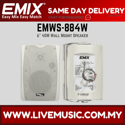 EMIX EMWS-884W 6.5"+ 1" 40W Wall Mount Box Speaker ( EMWS 884W / EMWS884W )