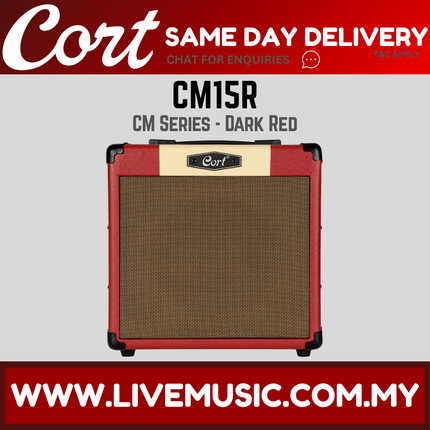 Cort CM15R-DR 15-Watt Electric Guitar Amplifier - Dark Red ( CM15R / CM15RDR)