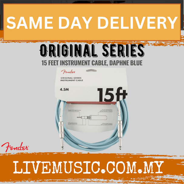 Fender Original Series Instrument Cable, 15ft - Daphne Blue