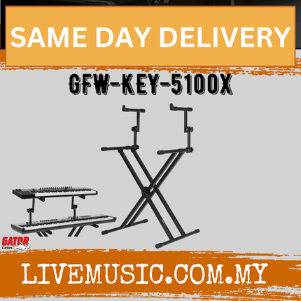 Gator Frameworks GFW-KEY-5100X Deluxe 2 Tier "X" Style Keyboard Stand ( GFWKEY5100X )