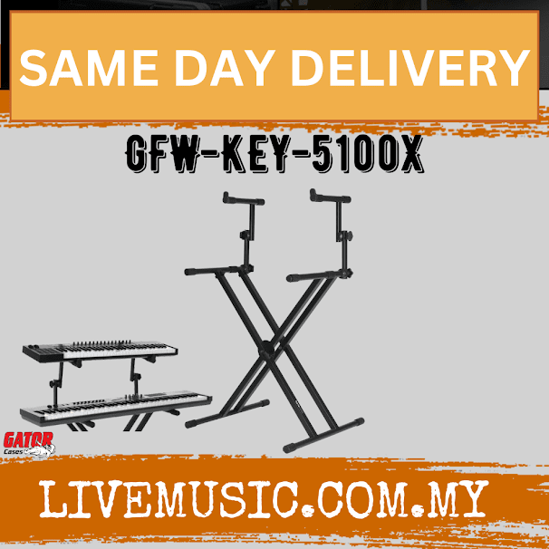 Gator Frameworks GFW-KEY-5100X Deluxe 2 Tier "X" Style Keyboard Stand ( GFWKEY5100X )