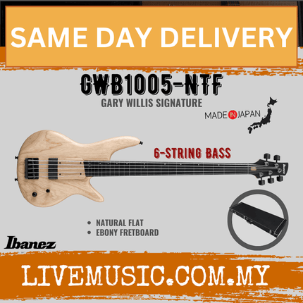 Ibanez GWB1005-NT Gary Willis Signature Series Fretless 5-String Electric Bass ( GWB1005 NT / GWB1005NT )