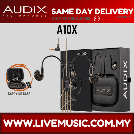Audix A10X Studio-Quality Earphones with Extended Bass (A-10X/A10X)