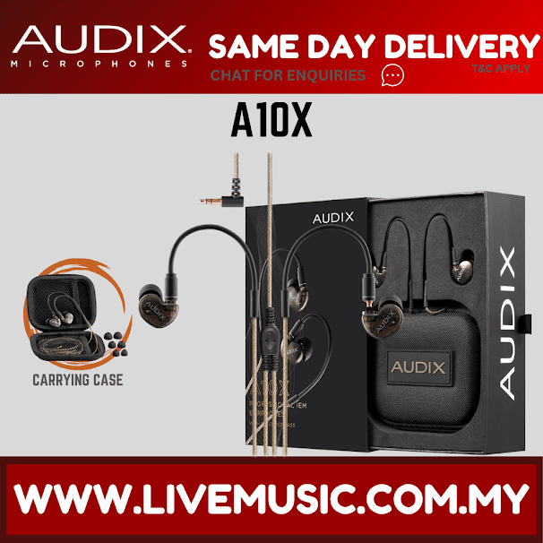 Audix A10X Studio-Quality Earphones with Extended Bass (A-10X/A10X)