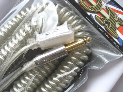 Vox VCC90 9M Vintage Coiled Guitar Cable - Silver (VCC-90/VCC 90)