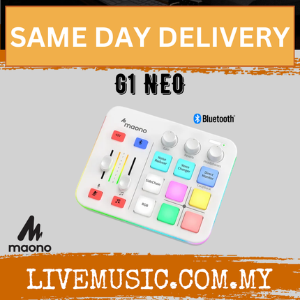 Maono Maonocaster G1 NEO Audio Mixer For Game Streamer with Built in Pro Preamp -White ( G1-NEO G1NEO )