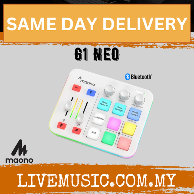 Maono Maonocaster G1 NEO Audio Mixer For Game Streamer with Built in Pro Preamp - Black / White ( G1-NEO G1NEO )