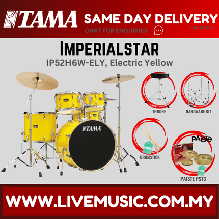Tama Imperial Star Drum Set with Drum Throne, Imperialstar With Paiste PST3 Cymbal Set ( IP52H6W )
