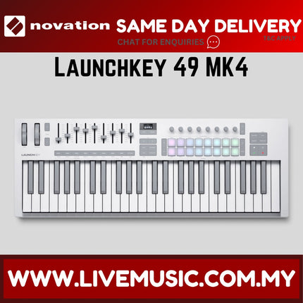 Novation Launchkey 49 MK4 Keyboard Controller - White (N16 NOVLKE49MK4WHT/N16NOVLKE49MK4WHT)