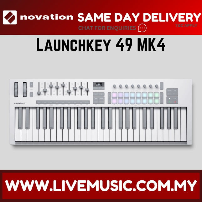 Novation Launchkey 49 MK4 Keyboard Controller - White (N16 NOVLKE49MK4WHT/N16NOVLKE49MK4WHT)