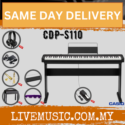 Casio CDP-S110 88-key Digital Piano & Headphone - Black ( CDPS110 / CDP S110) Replace CDP-S100/CDPS100