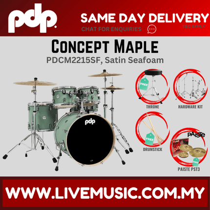 PDP by DW CM5 Concept Maple Shell Pack - 5-piece With PST3 Cymbals ( PDCM2215 )