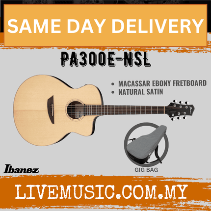 Ibanez PA300E-NSL Acoustic-Electric Guitar - Natural Satin Top ( PA300ENSL / PA300E NSL )