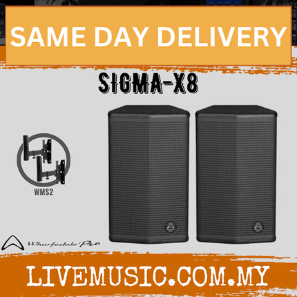 Wharfedale Pro Sigma X8 Passive Two-Way Speaker, Each / Pair - Black (SIGMA-X8/SIGMAX8)