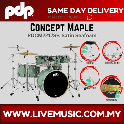PDP by DW CM7 Concept Maple Shell Pack - 7-piece with KDZ141620 Cymbals - (PDCM2217)