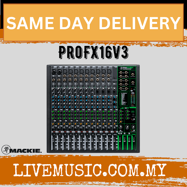 Mackie ProFX16v3 16 Channel Mixer Compact USB Mixers With Effects (Pro FX 16V3/ProFx16/ProFX 16 V3)