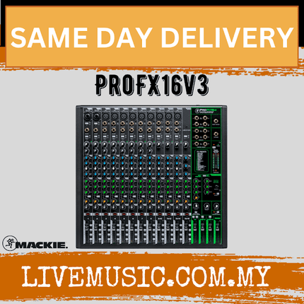 Mackie ProFX16v3 16 Channel Mixer Compact USB Mixers With Effects (Pro FX 16V3/ProFx16/ProFX 16 V3)
