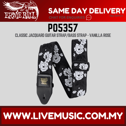 Ernie Ball 5357 Classic Jacquard Guitar Strap, Vanilla Rose