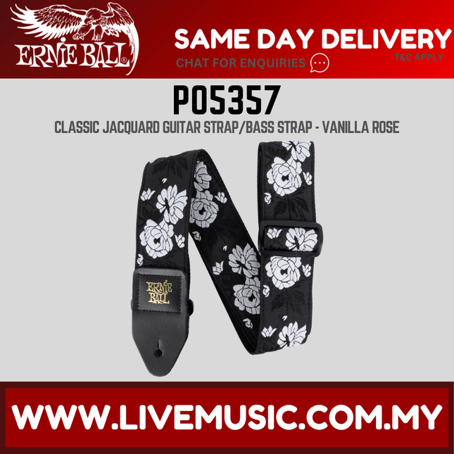 Ernie Ball 5357 Classic Jacquard Guitar Strap, Vanilla Rose
