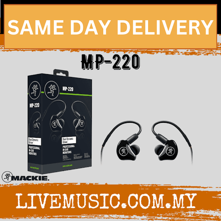 Mackie MP-220 Dual Dynamic Driver Professional In-Ear Monitors (MP220/MP 220)