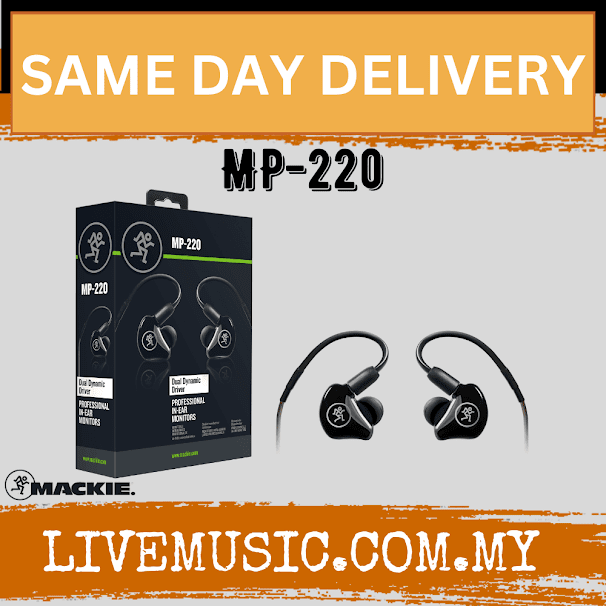 Mackie MP-220 Dual Dynamic Driver Professional In-Ear Monitors (MP220/MP 220)