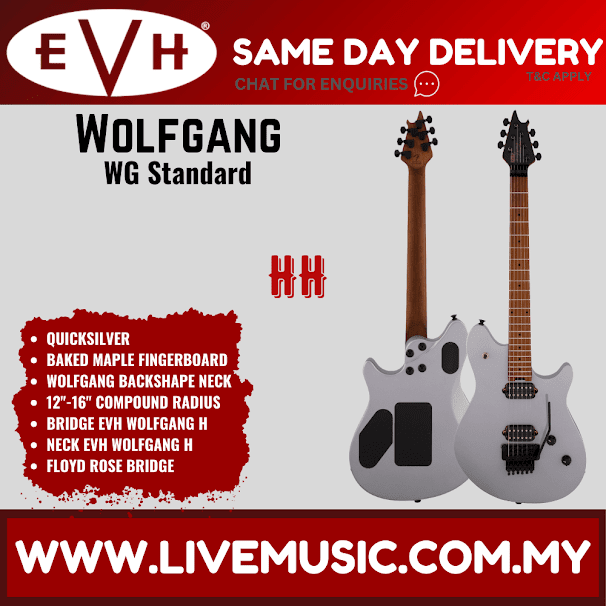 EVH Wolfgang Standard Electric Guitar, Maple FB, Quicksilver