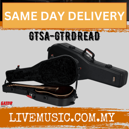 Gator GTSA-GTRDREAD ATA Molded Guitar Case - w/TSA latches for Acoustic Guitars ( GTSA GTRDREAD / GTSAGTRDREAD )