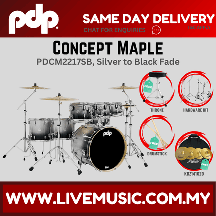 PDP by DW CM7 Concept Maple Shell Pack - 7-piece with KDZ141620 Cymbals - (PDCM2217)