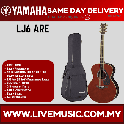 Yamaha LJ6 ARE Acoustic-Electric Guitar with Hard Bag - Natural / Dark Tint / Brown Sunburst ( LJ6-ARE )