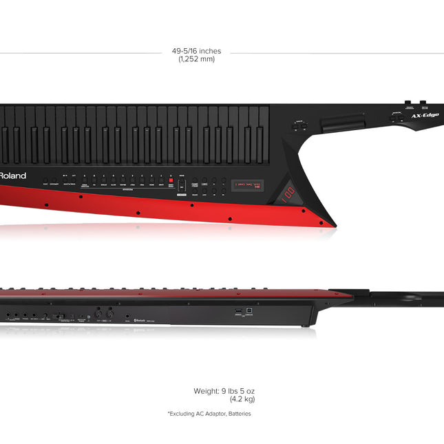 Roland AX-Edge - 49 Key Keytar Synthesizer with FREE Roland Strap and Adapter - Black (AXEdge AX Edge)