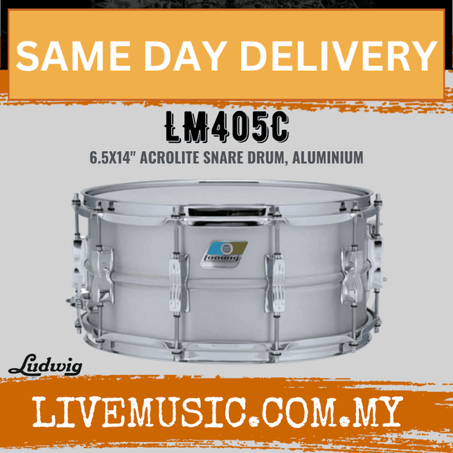 Ludwig LM405C 6.5x14inch Acrolite Snare Drum, Aluminium