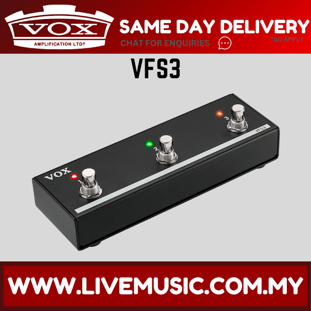 Vox VFS3 3-button Footswitch for Mini Go Amps (VFS 3/VFS-3)