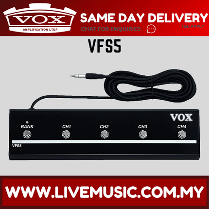 Vox VFS5 VT Series 5 Button Footswitch (VFS-5/VFS 5)