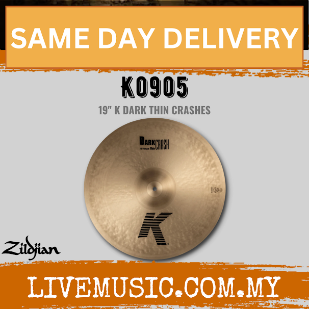Zildjian K Custom K0905 19" Dark Crash, Thin Cymbal (K0905)