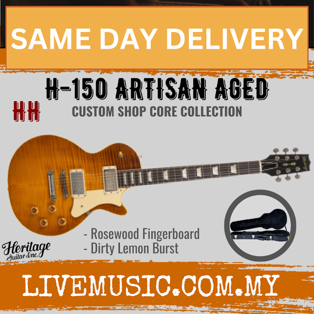 Heritage Custom Shop Core Collection H-150 Electric Guitar with Case, Dirty Lemon Burst, Artisan Aged ( H150 / H 150 )